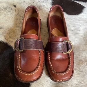 Born Leather Buckle Loafer‎ Dress Shoe Brown 7.5 M/W Comfort Casual